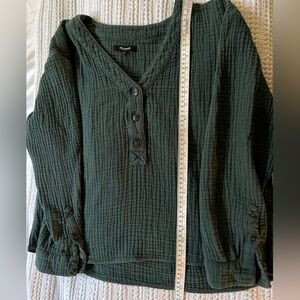 Madewell Women’s Lightspun Evert Top - Midnight Green - Size XL
